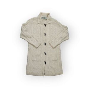 Aran Crafts 100% Merino Wool Toggle Cable Knit Fisherman‎ Cardigan Small